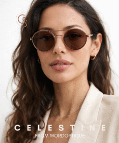 lunettes de soleil rondes rose gold femme monture métallique verres marron
